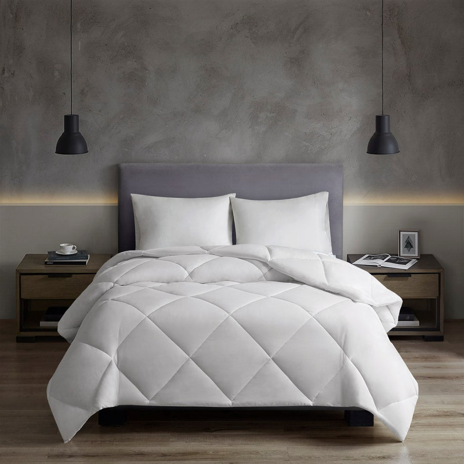 Sleep Philosophy Microfiber with HeiQ Smart Temp Oversized Down Alt Comforter with HeiQ Smart Temp Treatment - White - Twin Size / Twin XL Size