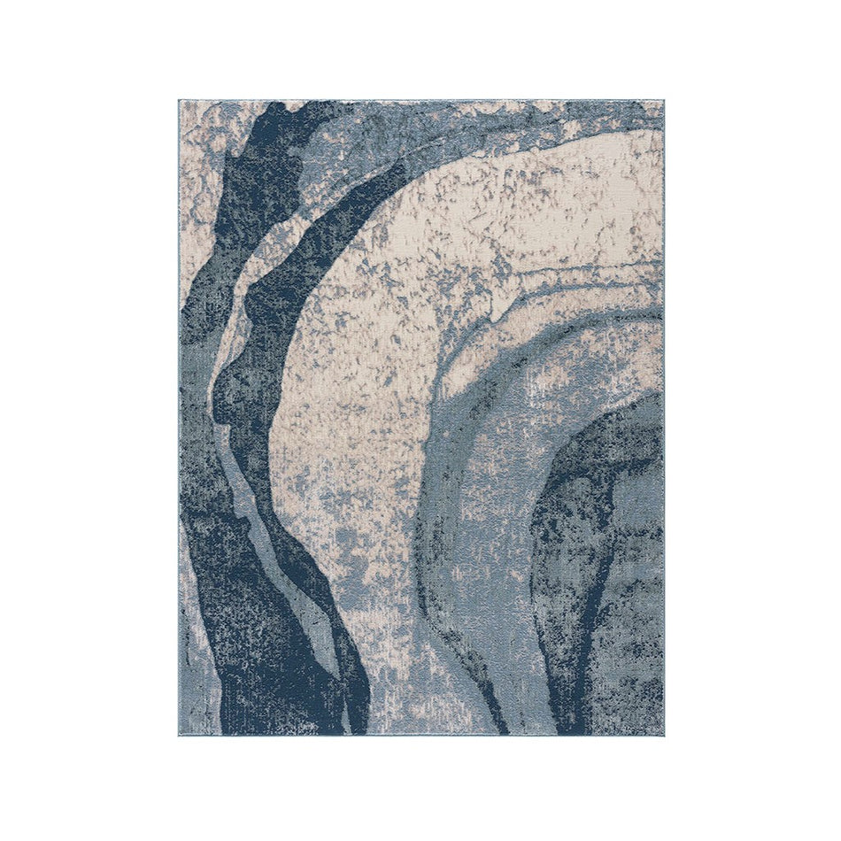 Grace Abstract Wave Area Rug - Blue - 8x10'