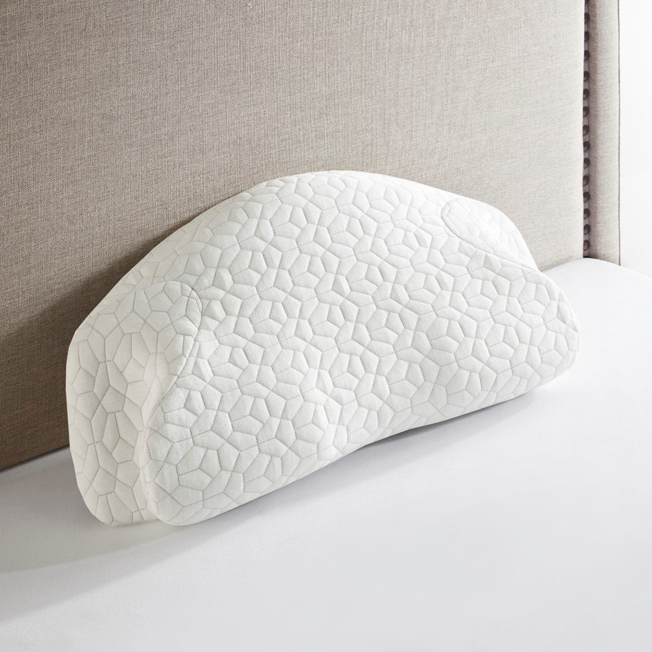 Sleep Philosophy Angel Winged Foam Pillow Wing Contour Foam Pillow with Removable Rayon from Bamboo/Poly Cover - White 