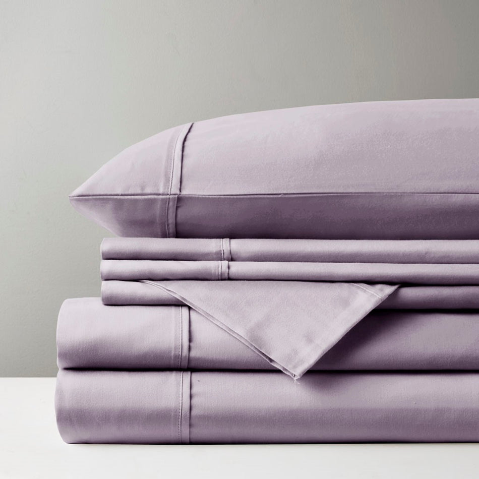800 Thread Count Cotton Blend Sateen Sheet Set - Purple - Queen Size