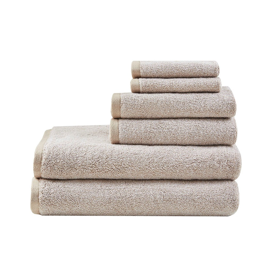 Marle 100% Cotton Dobby Yarn Dyed 6 Piece Towel Set - Natural
