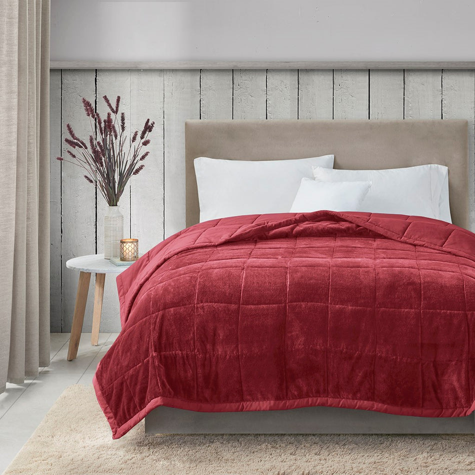 Coleman Reversible HeiQ Smart Temperature Down Alternative Blanket - Burgundy - Full Size / Queen Size