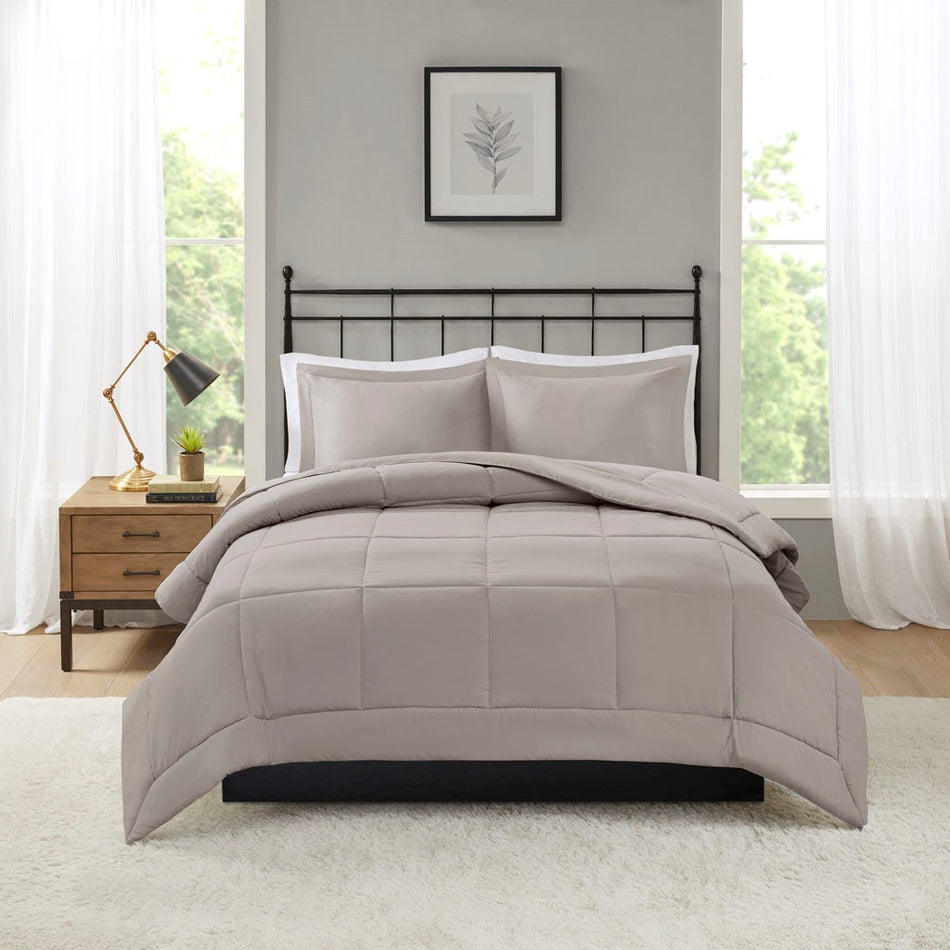 Sarasota Microcell Down Alternative Comforter Mini Set - Taupe - King Size / Cal King Size