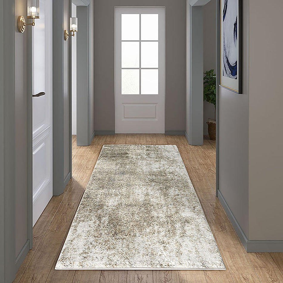 Madison Park Haley Cozy Shag Abstract Area Rug - Grey / Cream - Runner