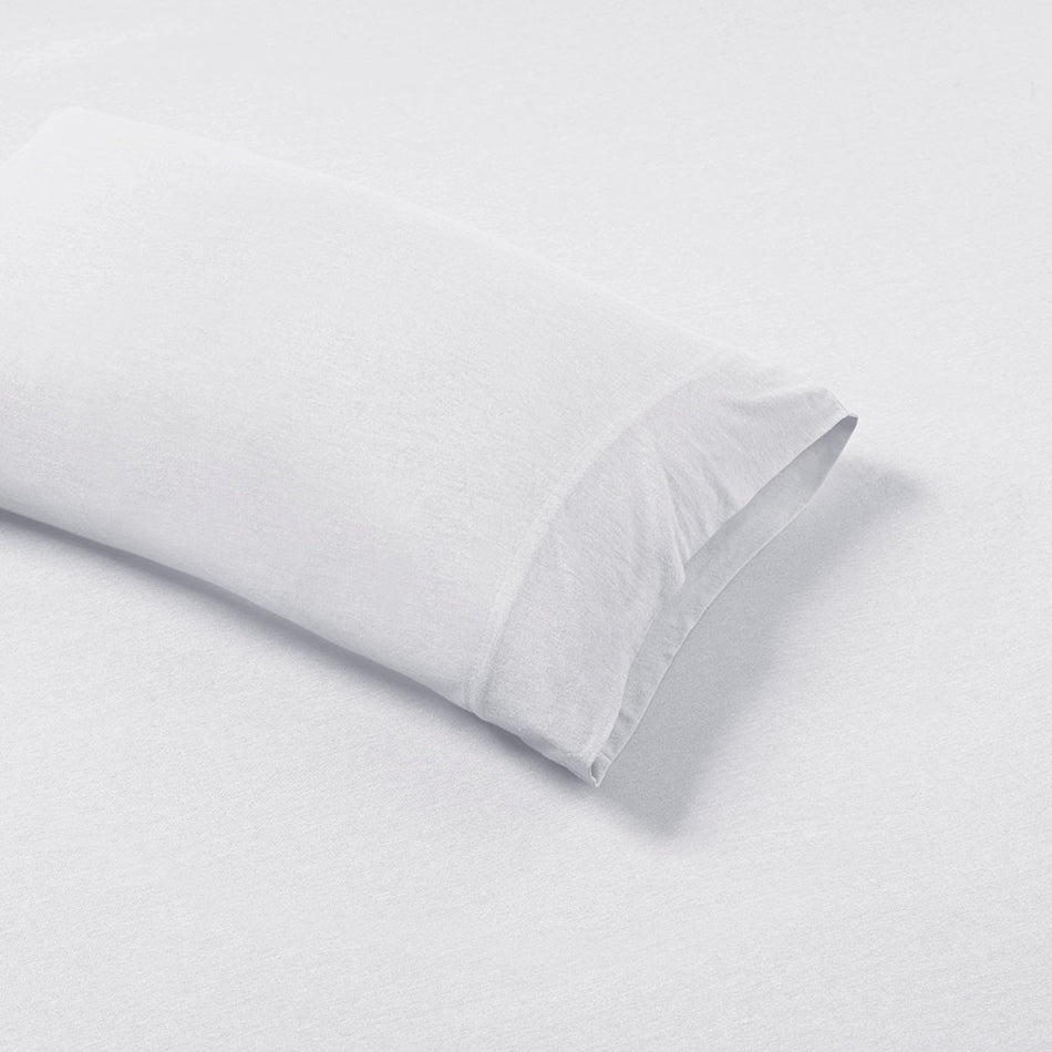 Cotton Blend Jersey Knit All Season Sheet Set - White - Twin Size