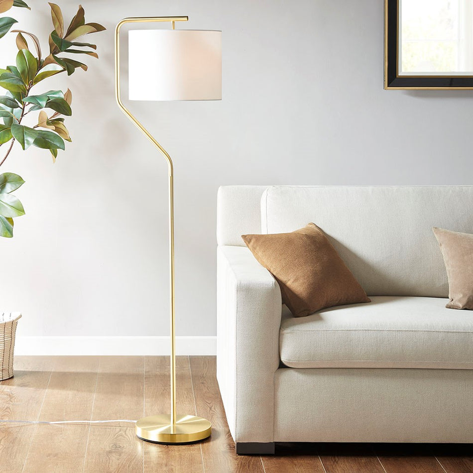 Aster Angular Arched Metal Floor Lamp - Gold
