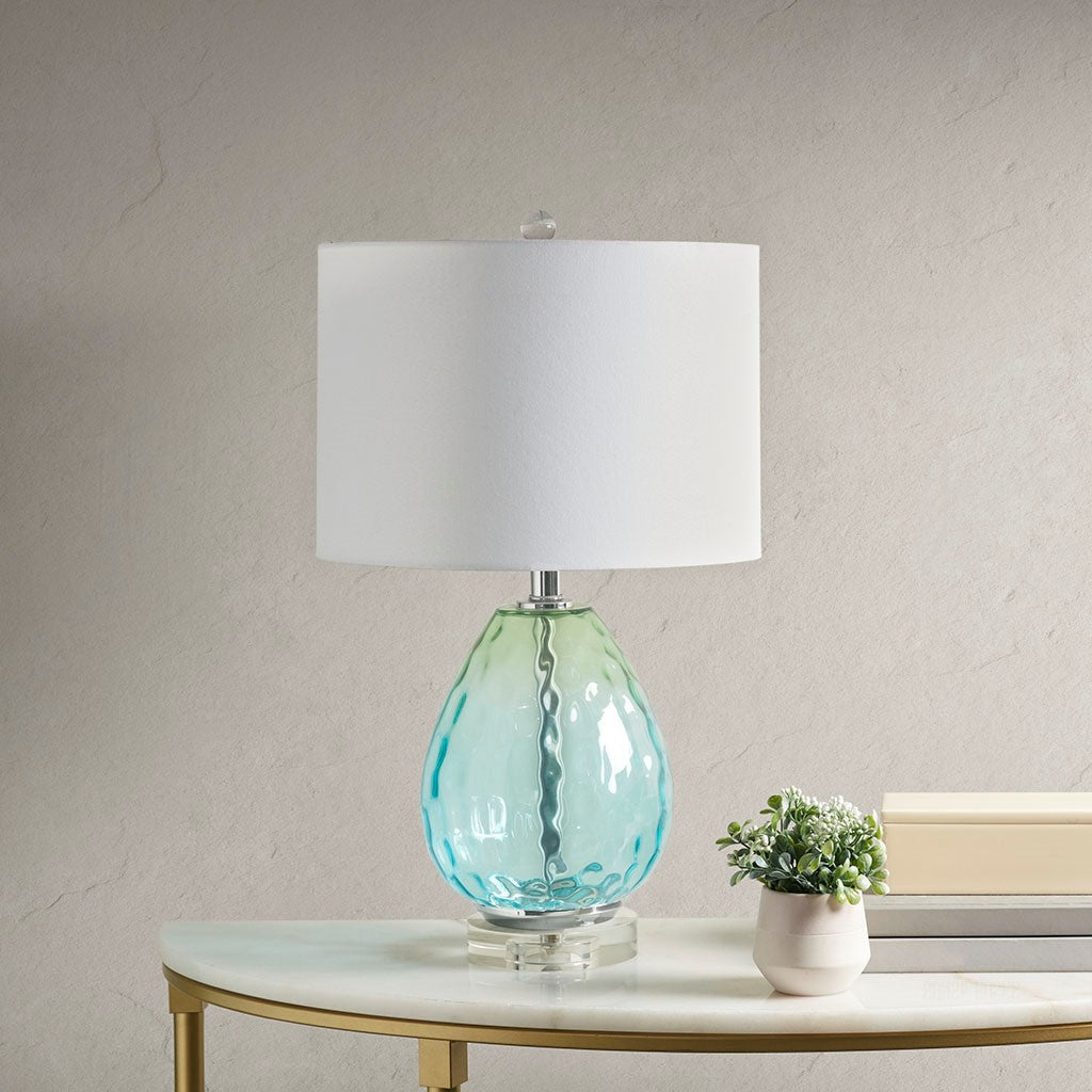 Urban Habitat Borel Ombre Glass Table Lamp - Blue 