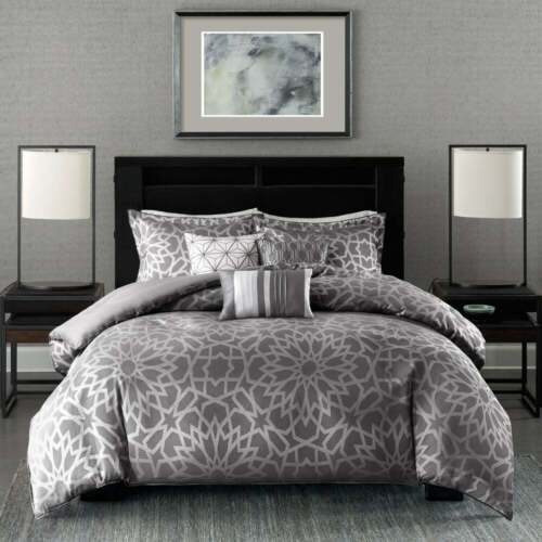 Carlow 7 Piece Comforter Set - Grey - King Size